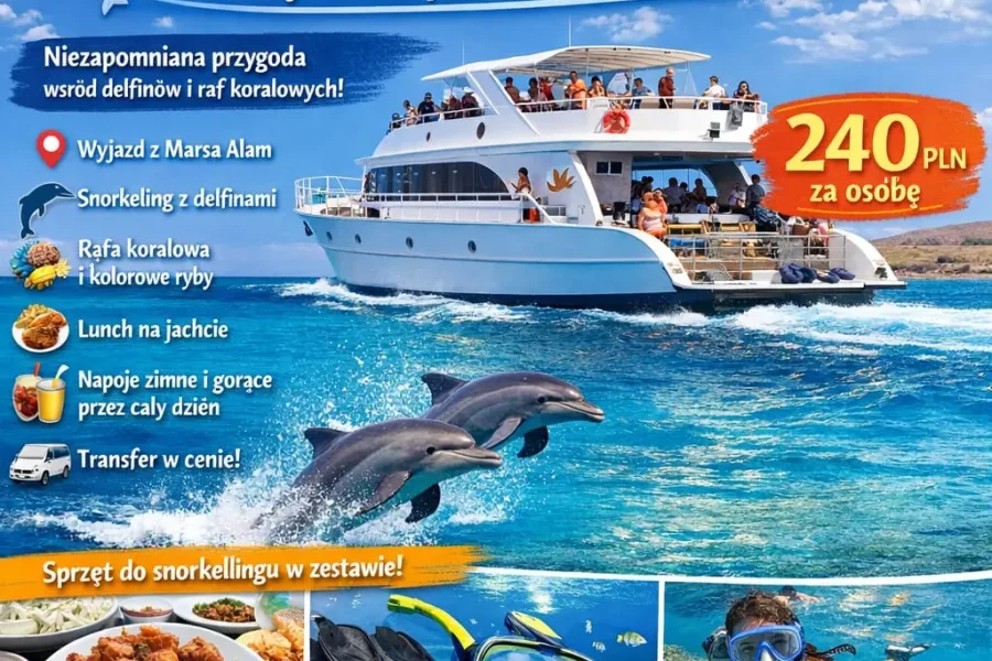 Opis wycieczki Dolphin House jachtem w Marsa Alam